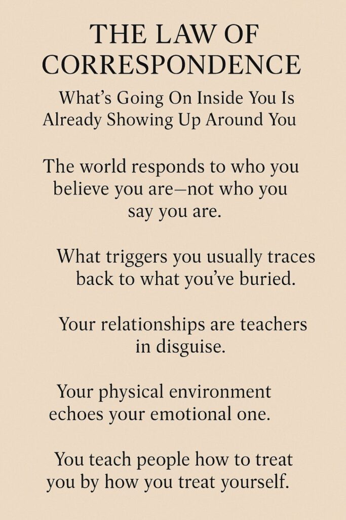 The Law of Correspondence: What's Going On Inside You Is Already Showing Up  Around You - Life Coach Hub