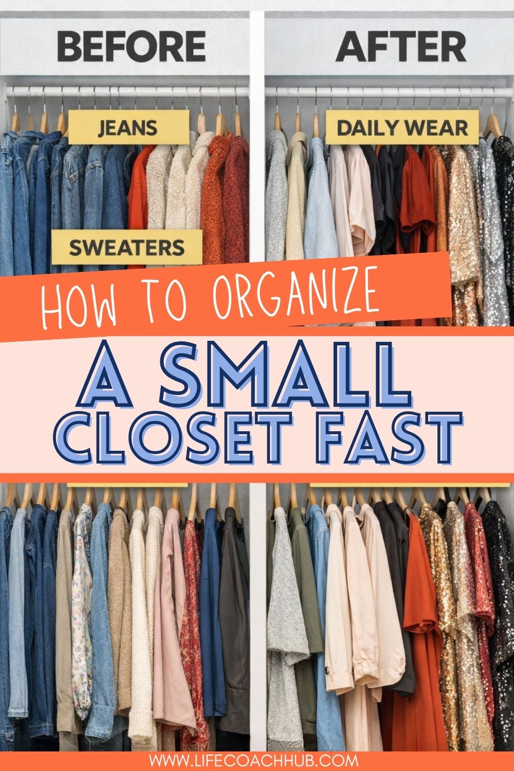 How to Organize a Small Closet by Clothing Category (Instead of Type ...
