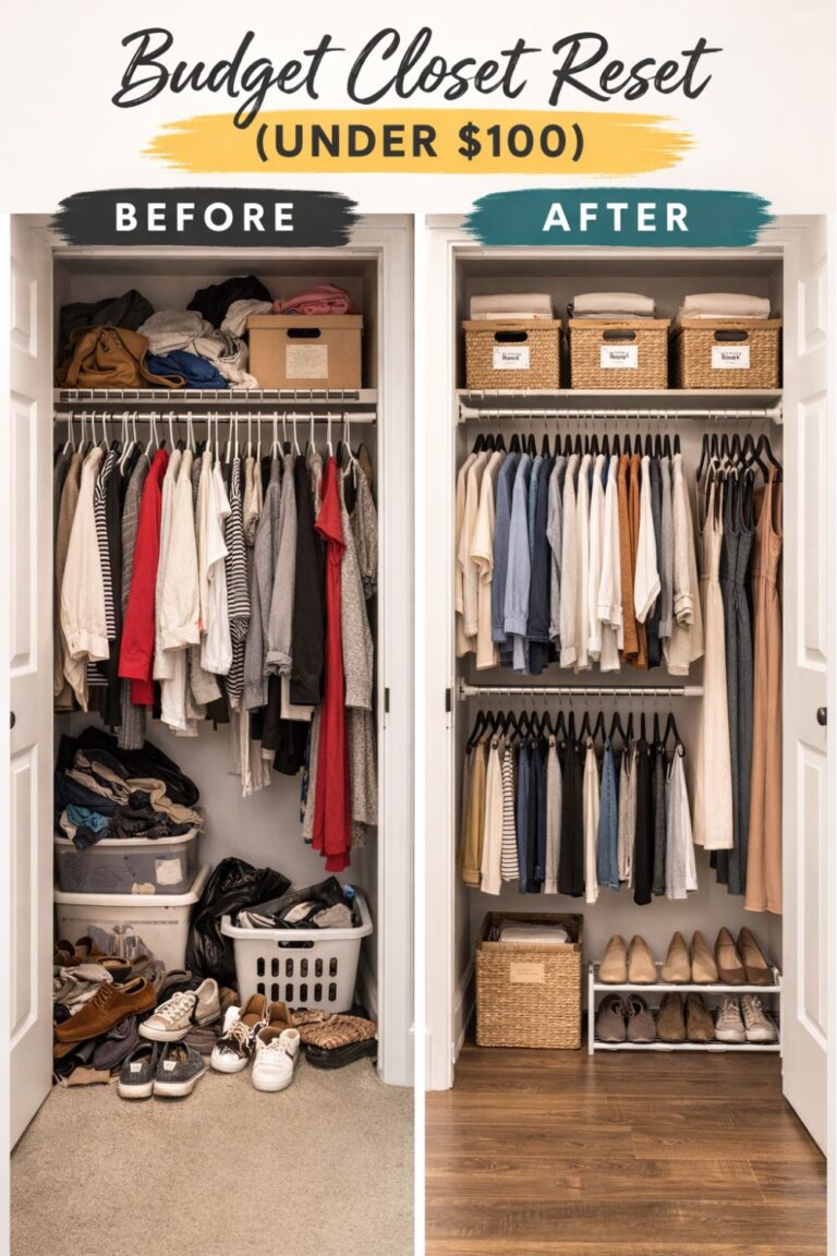 Small Closet Organization DIY on a Budget (Under $100 Plan) - Life ...